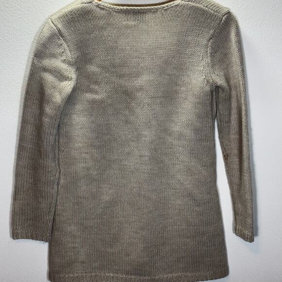 J.Jill Petite XS Embroidered Floral Wool Blend Cardigan Sweater Beige - Picture 4 of 10